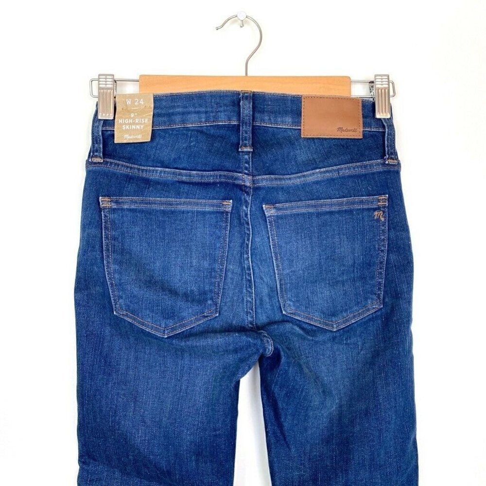 Madewell Slim Skinny Jeans Raw Hem High Rise 24 - Picture 5 of 9